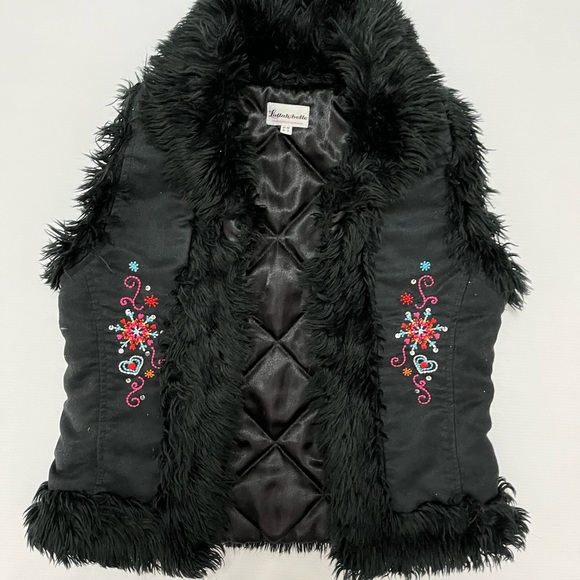 Lullah Bette - Y2K faux fur embroidered vest - size 6/7 - Picture 2 of 7
